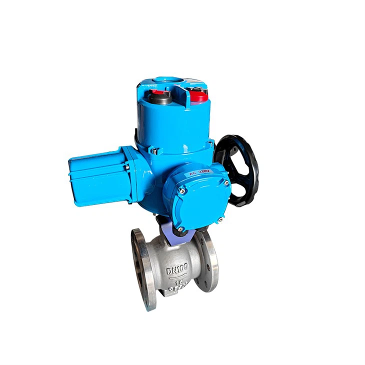 DN100 PN16 Electric Flange CF8M Butterfly Valve